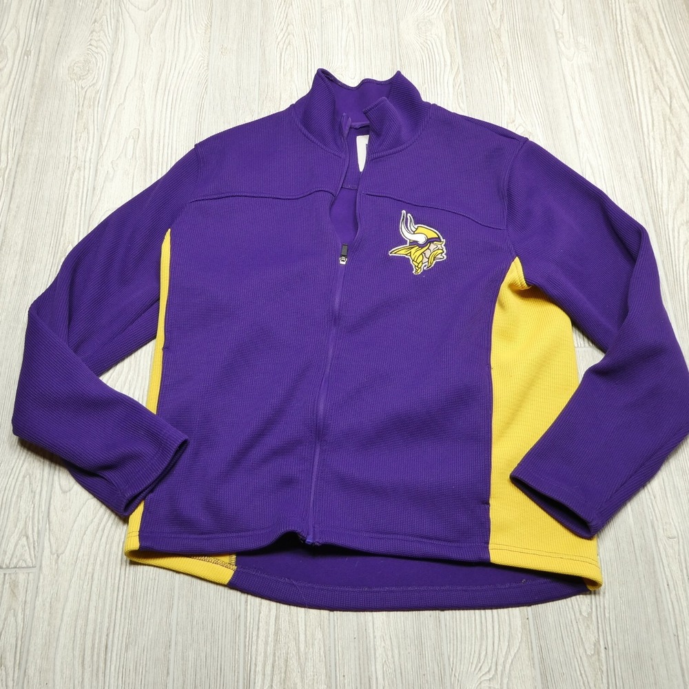 Minnesota Vikings Shacket Adult XL Purple Yellow Full Zip Jacket Sweatshirt
